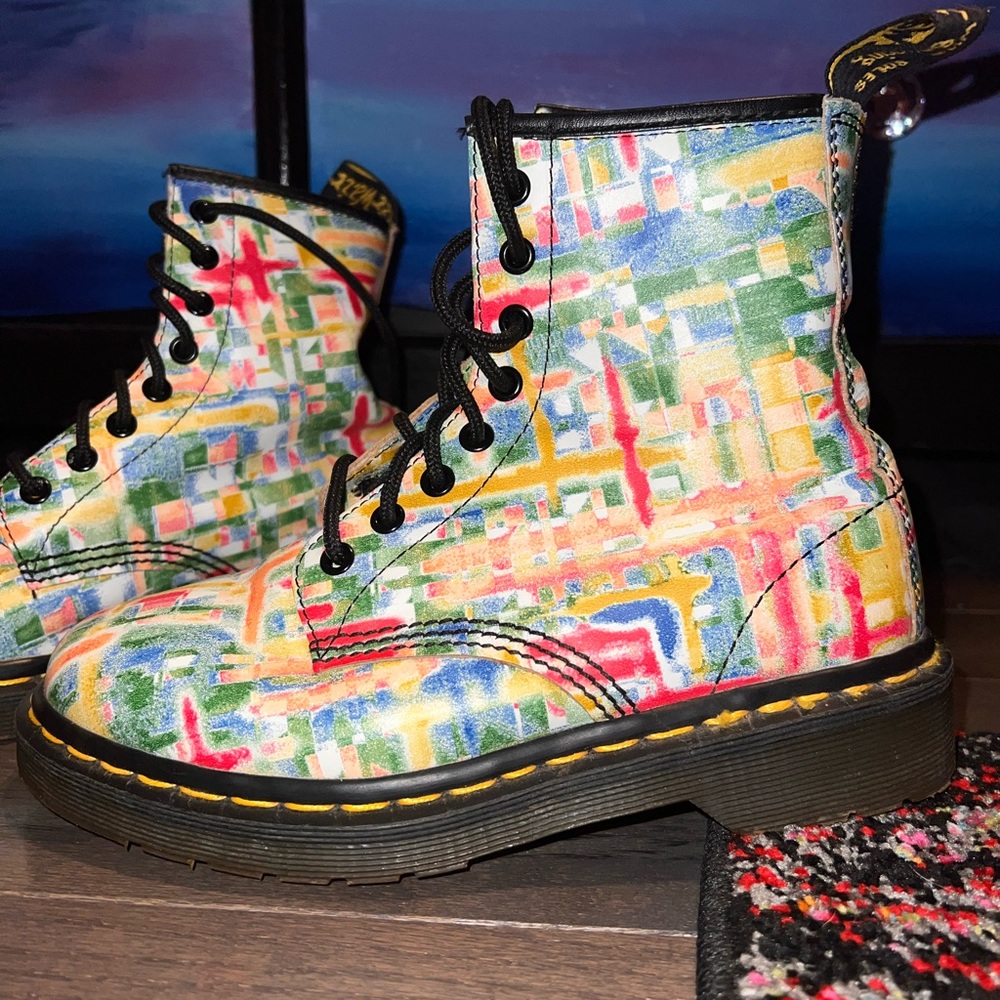 Vintage Dr Martens 1460 Abstract Pastel
